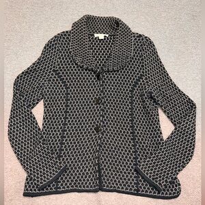 EUC Women’s PENDLETON grey navy knit button up blazer coat. Size M
